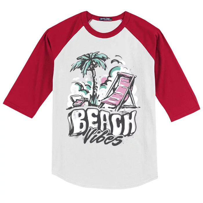 Beach Vibes Summer Kids Colorblock Raglan Jersey