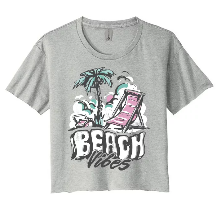 Beach Vibes Summer Women's Crop Top Tee