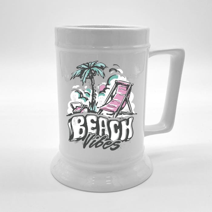 Beach Vibes Summer Front & Back Beer Stein