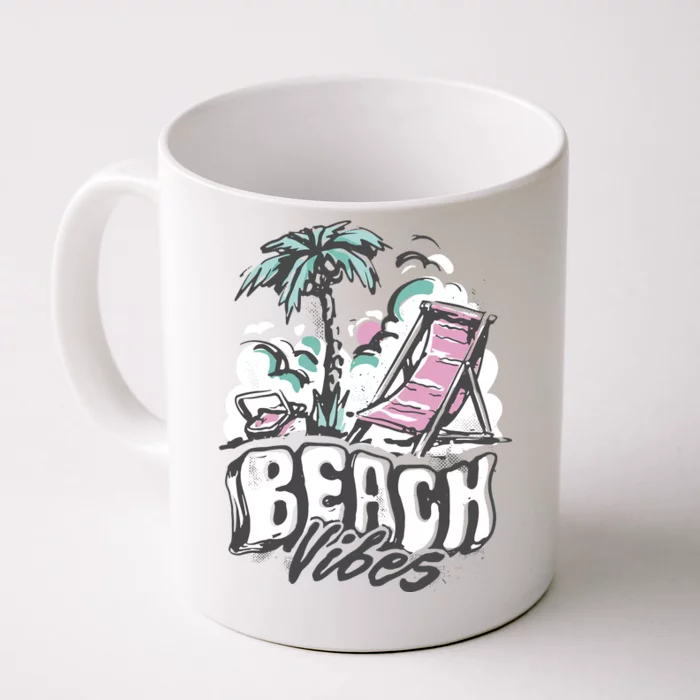 Beach Vibes Summer Front & Back Coffee Mug