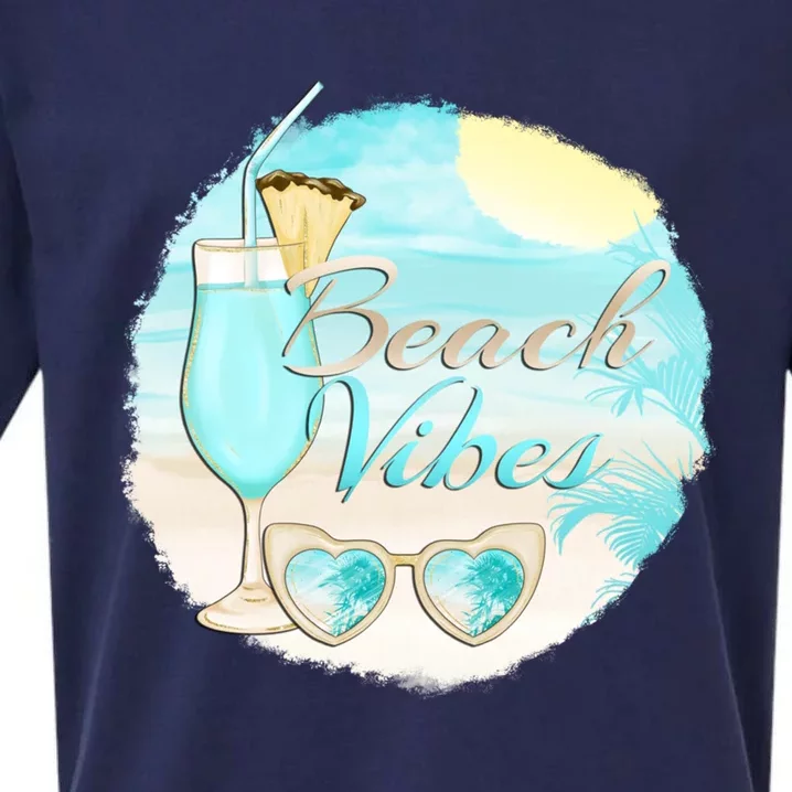 Beach Vibes Summer Vacation Vacay Mode Cute Sun And Gift Sueded Cloud Jersey T-Shirt