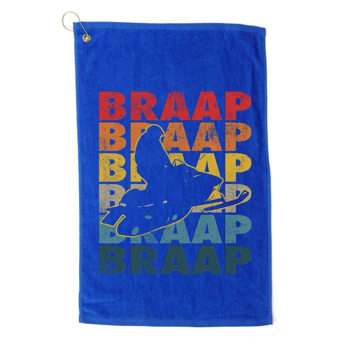 Braaap Vintage Snowmobile Snow Sled Rider Snowmobiling Gift Platinum Collection Golf Towel