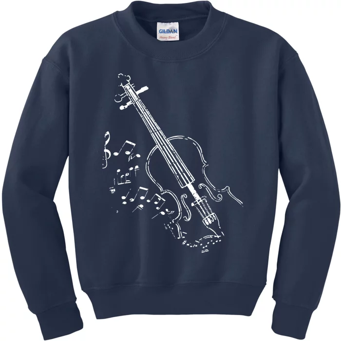 Beautiful Vintage Style Violin Design For Music Lovers Kids Sweatshirt