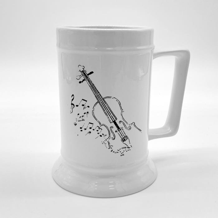 Beautiful Vintage Style Violin Design For Music Lovers Front & Back Beer Stein