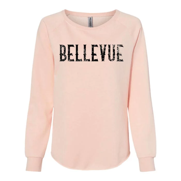 Bellevue Vintage Script Apparel Womens California Wash Sweatshirt