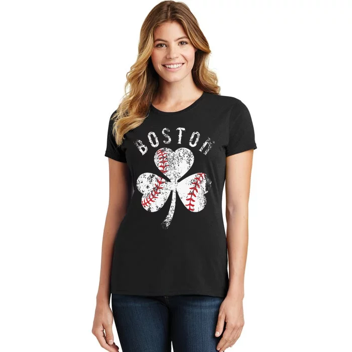 Boston Vintage St Patrick's Day Irish Shamrock Women's T-Shirt