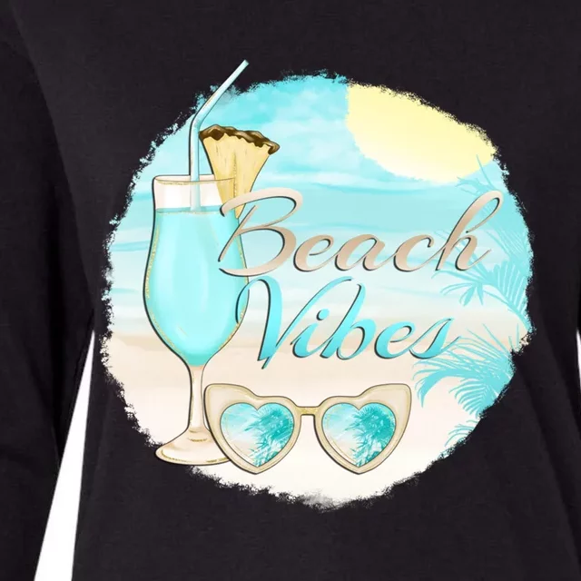 Beach Vibes Summer Vacation Vacay Mode Cute Sun And Cute Gift Womens Cotton Relaxed Long Sleeve T-Shirt