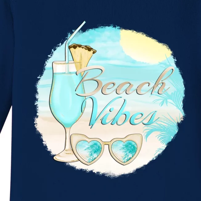 Beach Vibes Summer Vacation Vacay Mode Cute Sun And Cute Gift Baby Long Sleeve Bodysuit