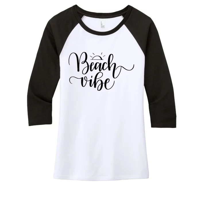 Beach Vibe Summer Fun Women's Tri-Blend 3/4-Sleeve Raglan Shirt