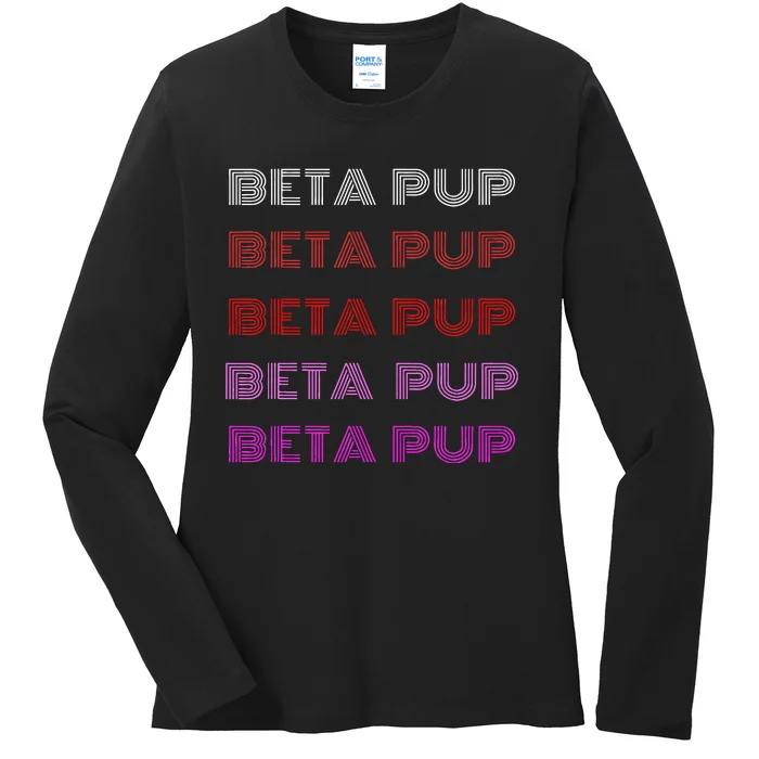 Bdsm Vintage Style Beta Pup G.A.Y Kink Roleplay Ladies Long Sleeve Shirt