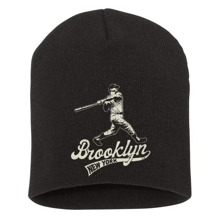 Baseball Vintage Style Brooklyn Short Acrylic Beanie