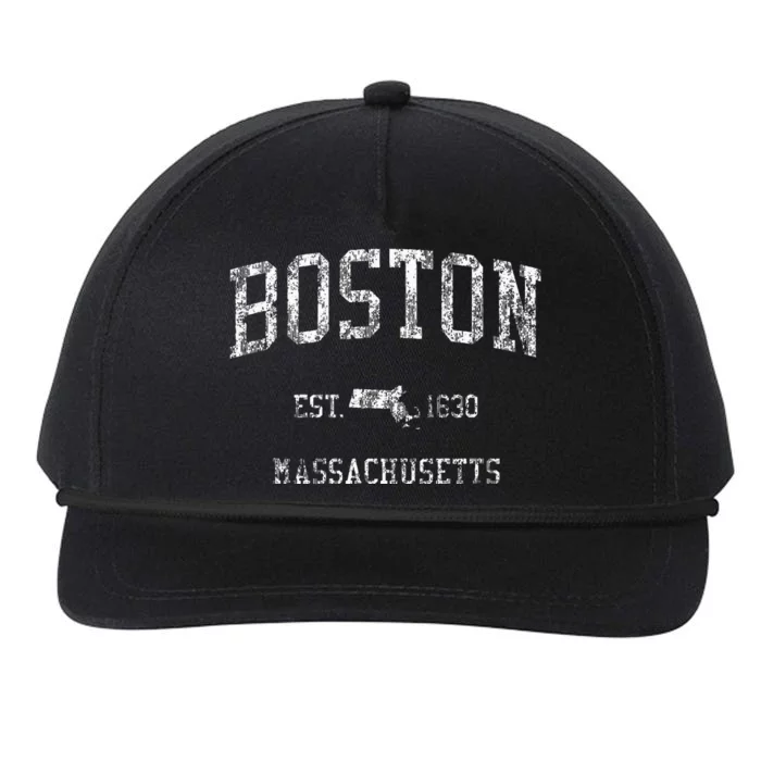 Boston Vintage Sports Design Boston Massachusetts Snapback Five-Panel Rope Hat