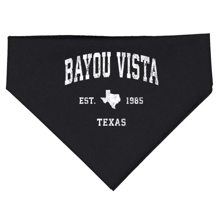 Bayou Vista Texas Tx Vintage Athletic Sports USA-Made Doggie Bandana