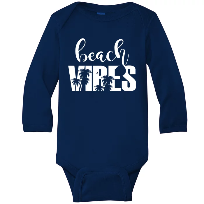 Beach Vibes Tropical Vacation Baby Long Sleeve Bodysuit