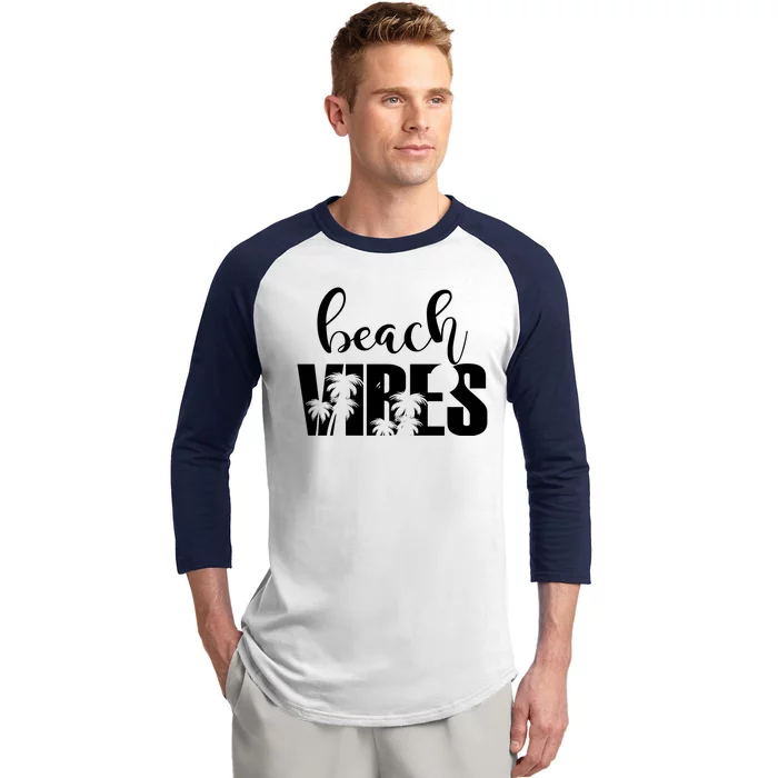 Beach Vibes Tropical Vacation Baseball Sleeve Shirt