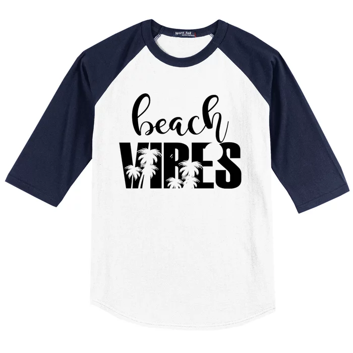 Beach Vibes Tropical Vacation Baseball Sleeve Shirt