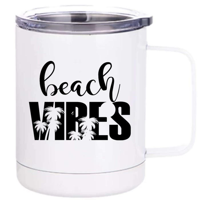 Beach Vibes Tropical Vacation Front & Back 12oz Stainless Steel Tumbler Cup