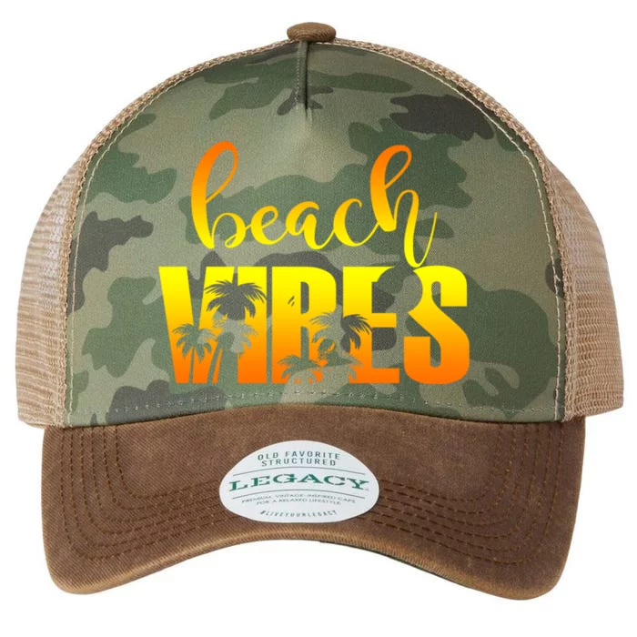 Beach Vibes Tropical Sunset Vacation Legacy Tie Dye Trucker Hat