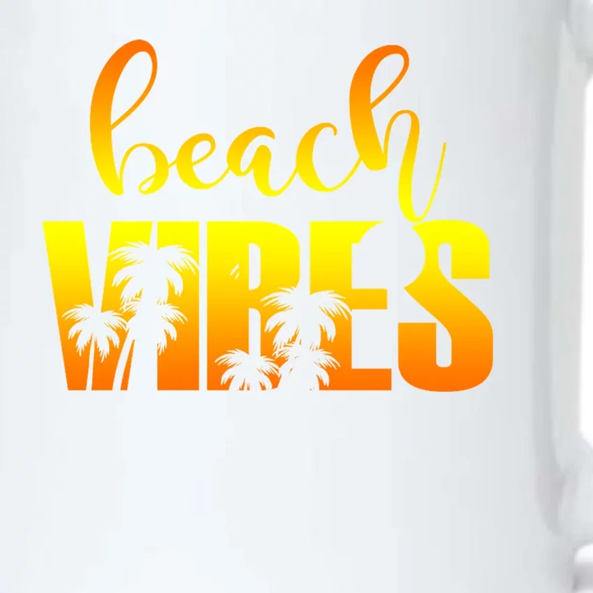 Beach Vibes Tropical Sunset Vacation Black Color Changing Mug