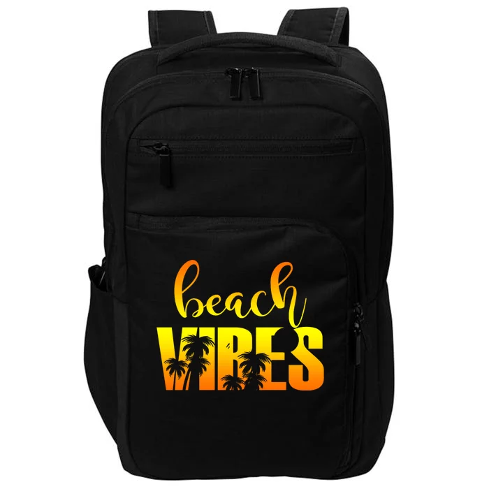 Beach Vibes Tropical Sunset Vacation Impact Tech Backpack