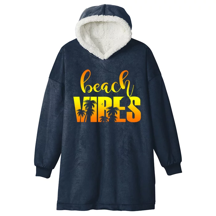 Beach Vibes Tropical Sunset Vacation Hooded Wearable Blanket