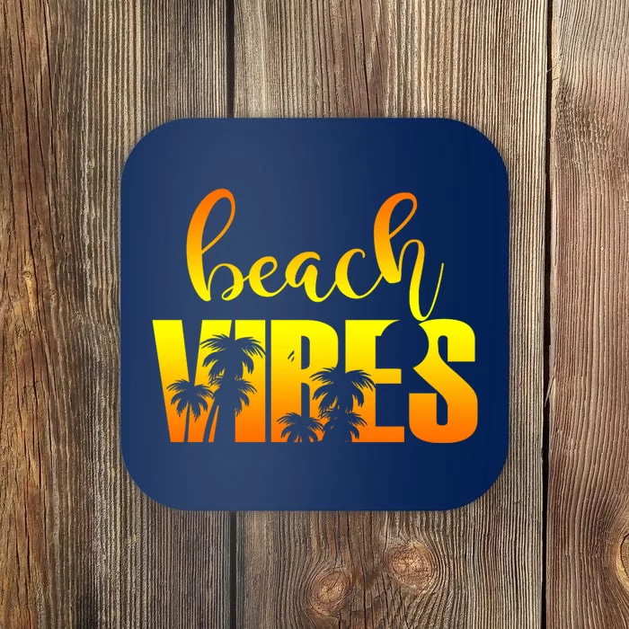 Beach Vibes Tropical Sunset Vacation Coaster