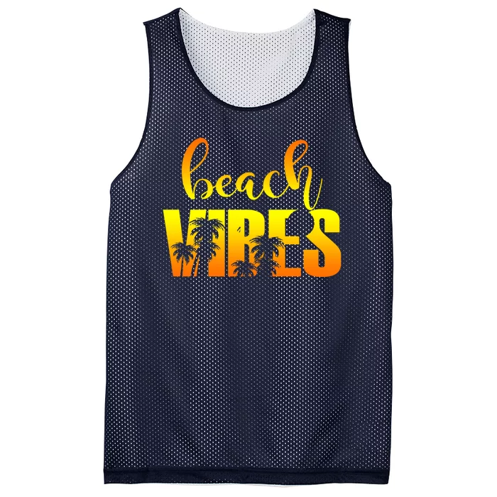 Beach Vibes Tropical Sunset Vacation Mesh Reversible Basketball Jersey Tank