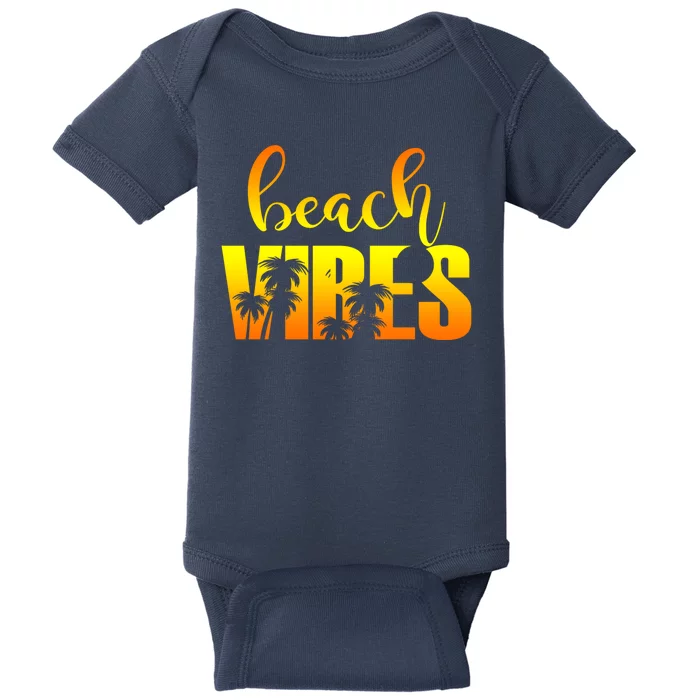 Beach Vibes Tropical Sunset Vacation Baby Bodysuit