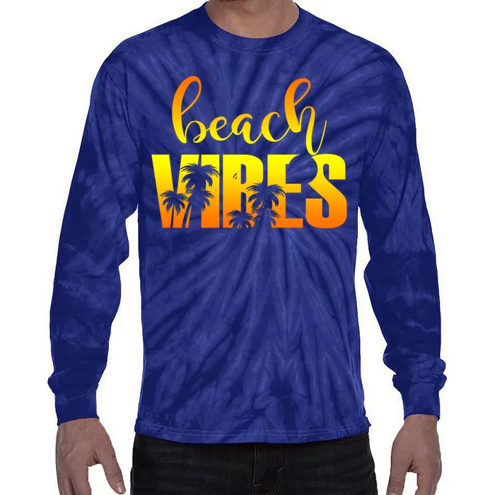 Beach Vibes Tropical Sunset Vacation Tie-Dye Long Sleeve Shirt