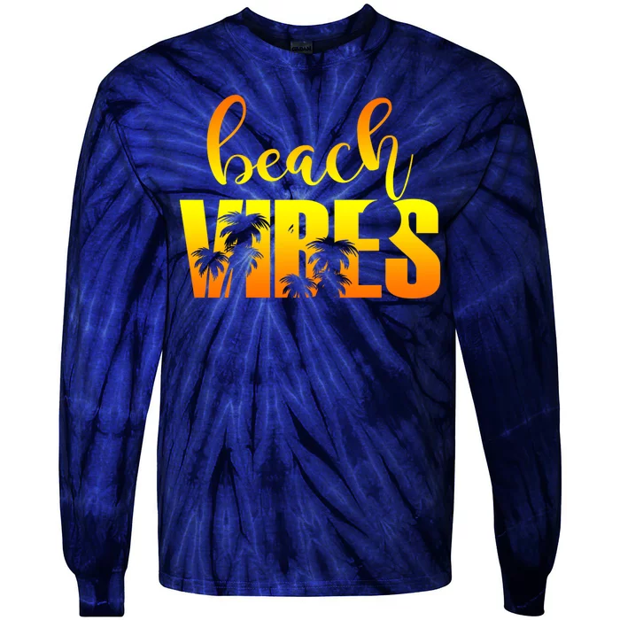 Beach Vibes Tropical Sunset Vacation Tie-Dye Long Sleeve Shirt