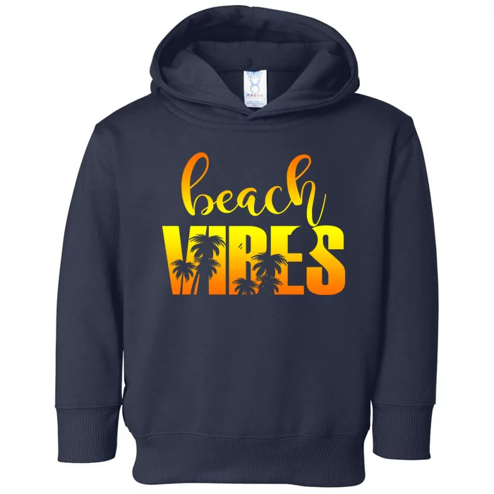 Beach Vibes Tropical Sunset Vacation Toddler Hoodie