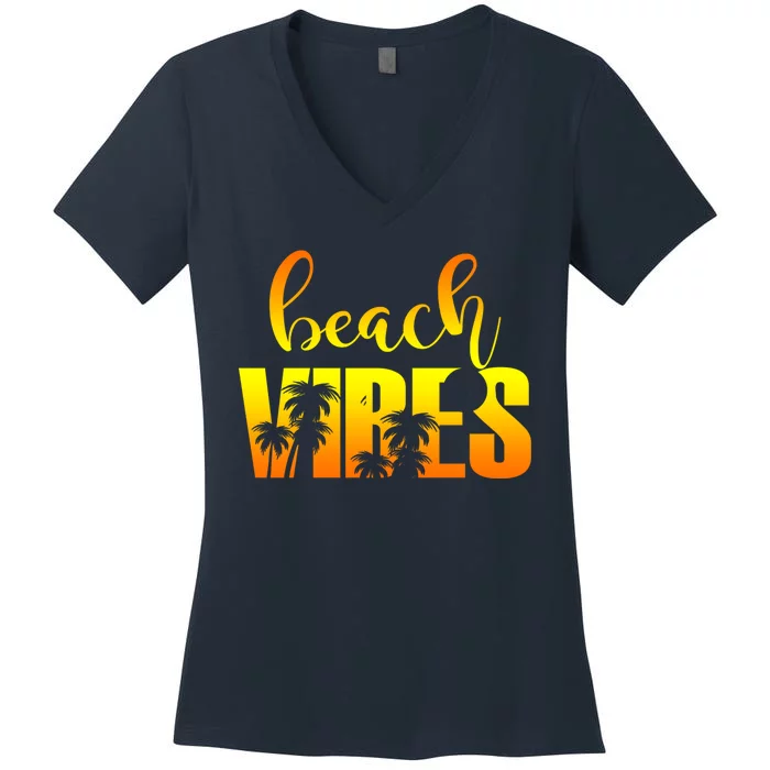 Beach Vibes Tropical Sunset Vacation Women's V-Neck T-Shirt