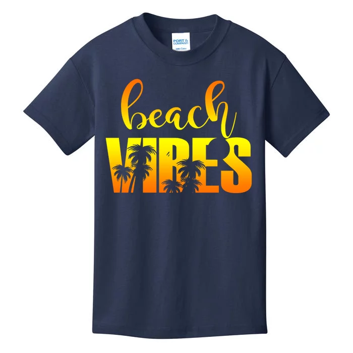 Beach Vibes Tropical Sunset Vacation Kids T-Shirt