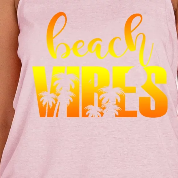 Beach Vibes Tropical Sunset Vacation Women's Knotted Racerback Tank