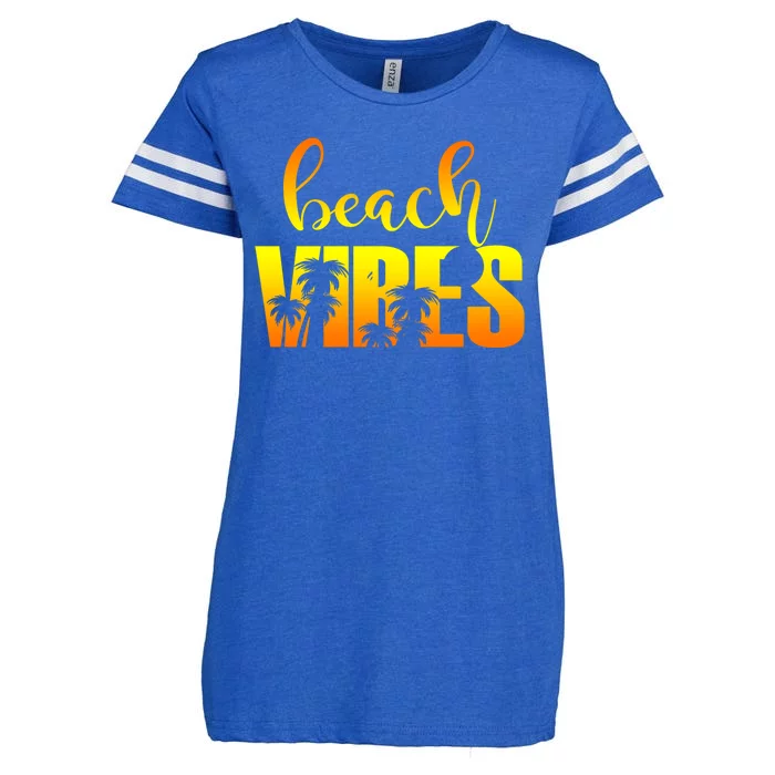 Beach Vibes Tropical Sunset Vacation Enza Ladies Jersey Football T-Shirt