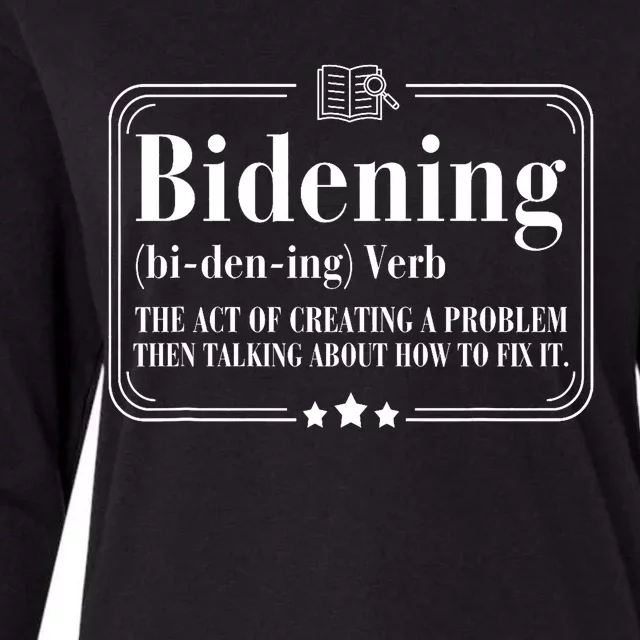 Bidening Verb The Act Of Creating A Problem Womens Cotton Relaxed Long Sleeve T-Shirt