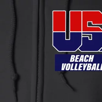 Beach Volleyball Usa Full Zip Hoodie