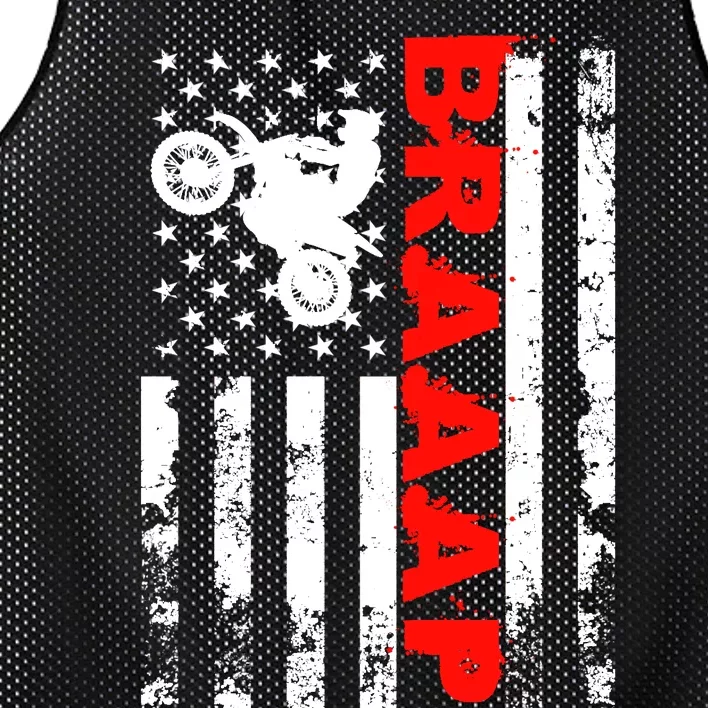 Braaap Vintage USA American Flag Dirt Bike Hoodie Mesh Reversible Basketball Jersey Tank