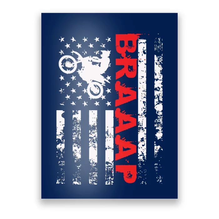 Braaap Vintage USA American Flag Tee Poster