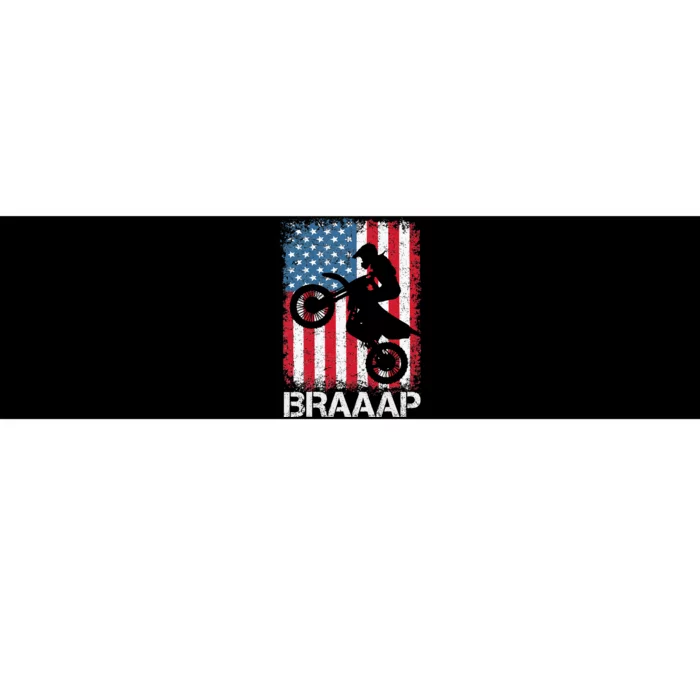 Braaap Vintage Usa American Flag Bumper Sticker