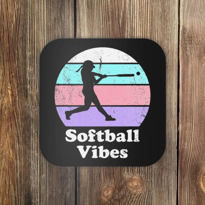 baseball Vibes Vintage Girls or 's Batter Coaster