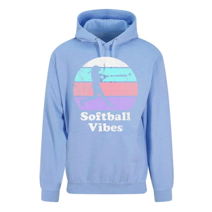 baseball Vibes Vintage Girls or 's Batter Unisex Surf Hoodie