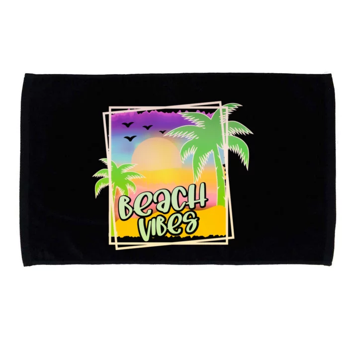 Beach Vacay Vibes Cute Summer Vacation Chill Relax Ocean Gift Microfiber Hand Towel