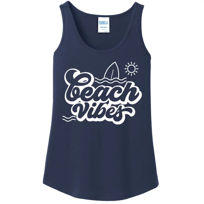 Beach Vibes Vacation Tropical Ladies Essential Tank