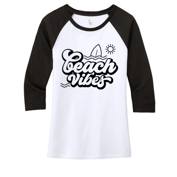 Beach Vibes Vacation Tropical Women's Tri-Blend 3/4-Sleeve Raglan Shirt