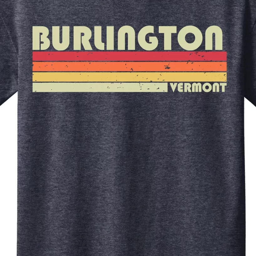 BURLINGTON VT VERMONT Funny City Home Roots Gift Retro 80s Kids T-Shirt