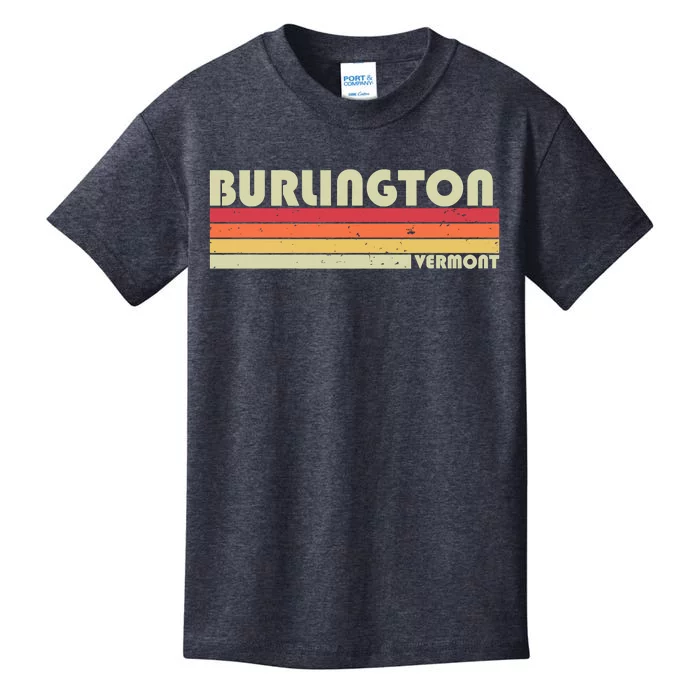 BURLINGTON VT VERMONT Funny City Home Roots Gift Retro 80s Kids T-Shirt