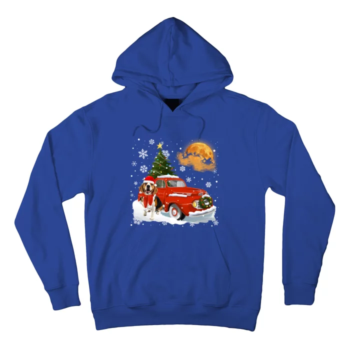 Beagle Vintage Wagon Red Truck Christmas Tree Pajamas Great Gift Hoodie