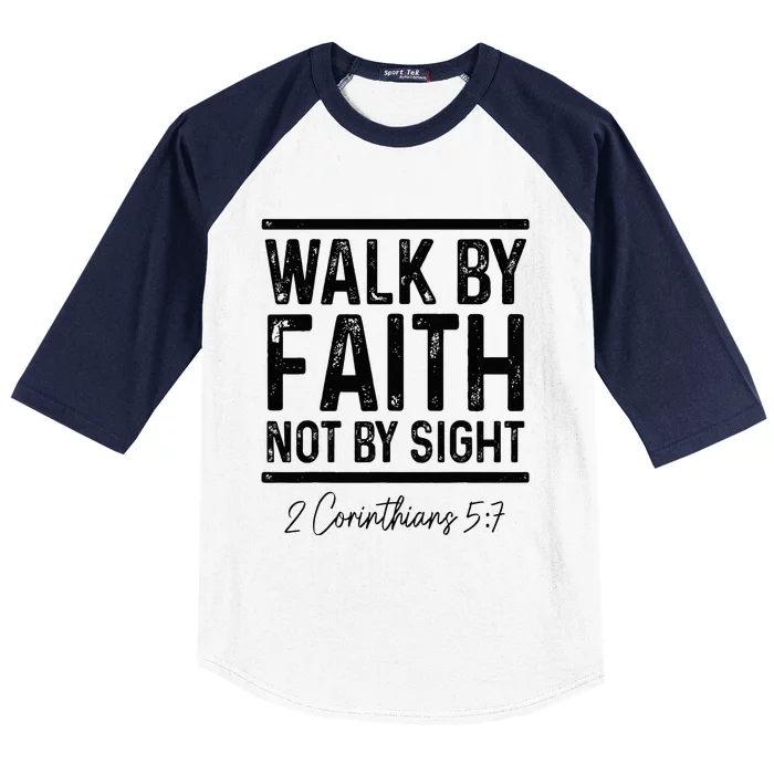 Bible Verse Walk Faith Not By Sight Christian Pastor Baseball Sleeve Shirt