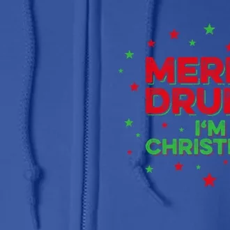 Beer Vodka Wine Xmas Ing Merry Drunk IM Christmas Gift Full Zip Hoodie